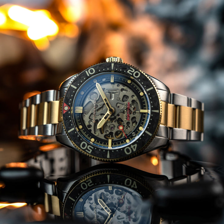 Spinnaker Croft 42 Skeleton Automatic Carbon Two Tone - Watches.com - SP - 5134 - 22