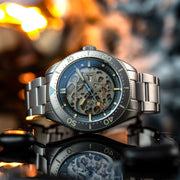 Spinnaker Croft 42 Skeleton Automatic Sandblasted Steel - Watches.com - SP - 5134 - 44