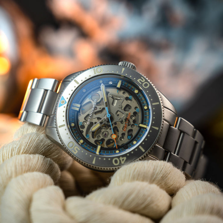 Spinnaker Croft 42 Skeleton Automatic Sandblasted Steel - Watches.com - SP - 5134 - 44