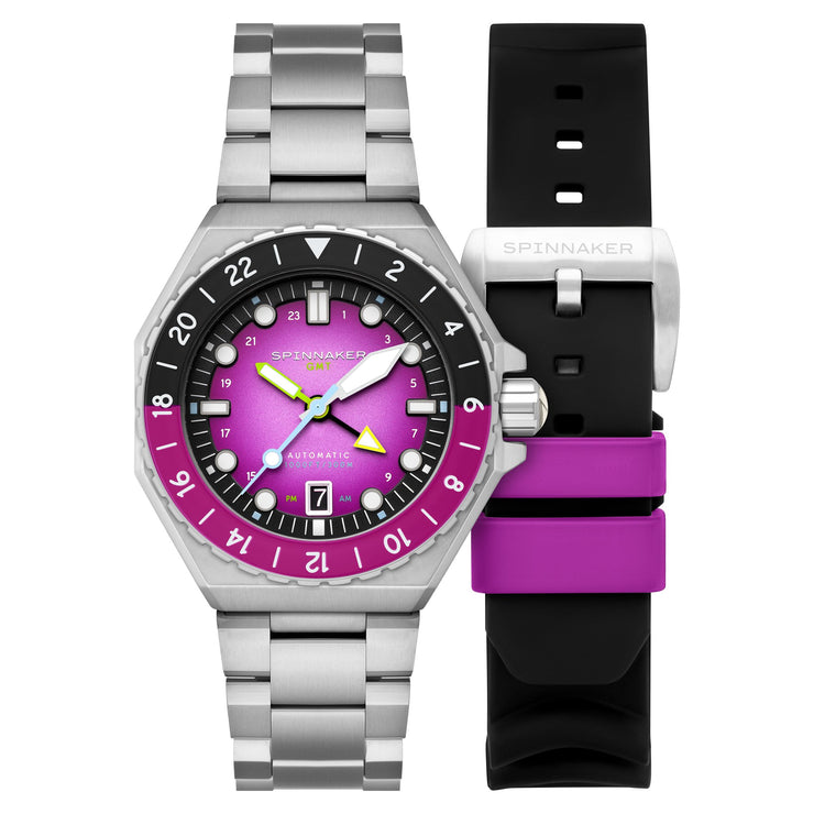 Spinnaker Dumas GMT Automatic Cadmium Violet - Watches.com - SP - 5119 - 66