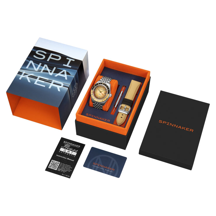 Spinnaker Fleuss GMT Automatic Sandstorm Brown - Watches.com - SP - 5120 - AA