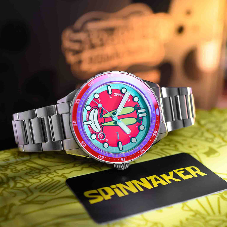 Spinnaker Hass Automatic X Spongebob Squarepants 25th Anniversary Mr Krabs Red Limited Edition - Watches.com - SP - 5138 - 44