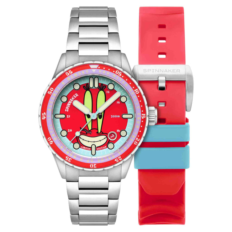 Spinnaker Hass Automatic X Spongebob Squarepants 25th Anniversary Mr Krabs Red Limited Edition - Watches.com - SP - 5138 - 44