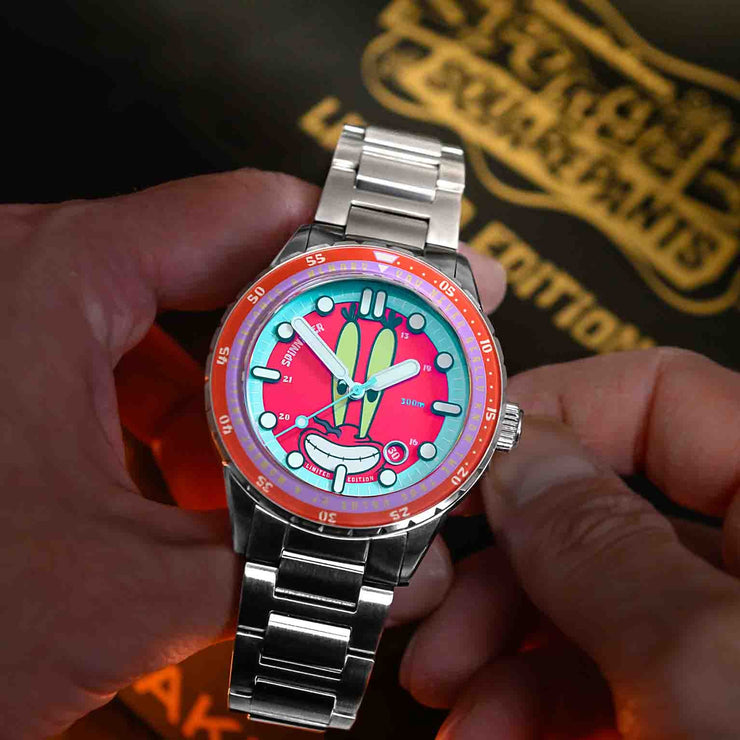 Spinnaker Hass Automatic X Spongebob Squarepants 25th Anniversary Mr Krabs Red Limited Edition - Watches.com - SP - 5138 - 44