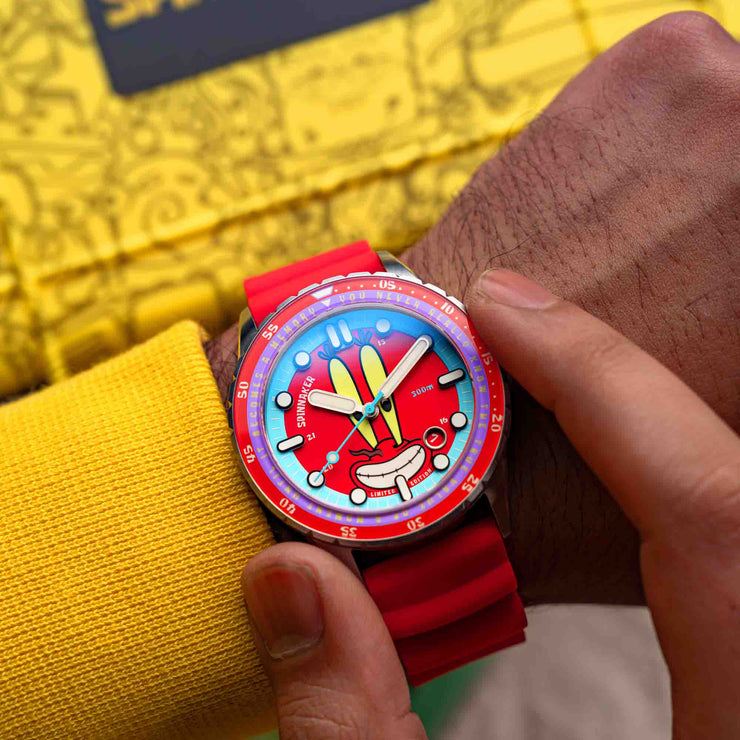 Spinnaker Hass Automatic X Spongebob Squarepants 25th Anniversary Mr Krabs Red Limited Edition - Watches.com - SP - 5138 - 44