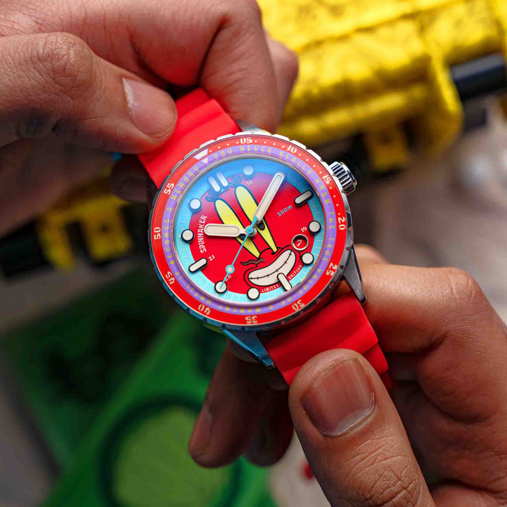 Spinnaker Hass Automatic X Spongebob Squarepants 25th Anniversary Mr Krabs Red Limited Edition - Watches.com - SP - 5138 - 44