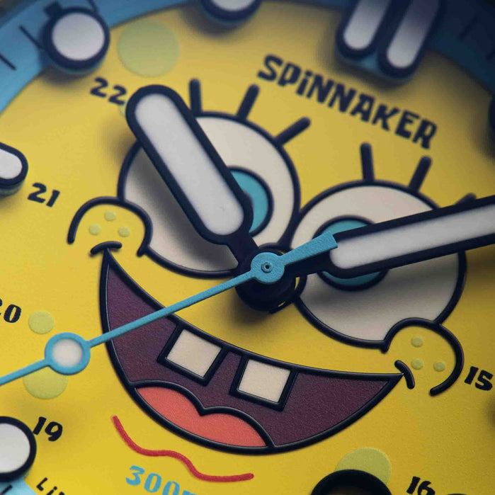 Spinnaker Hass Automatic X Spongebob Squarepants 25th Anniversary Spongebob Yellow Limited Edition angled shot picture