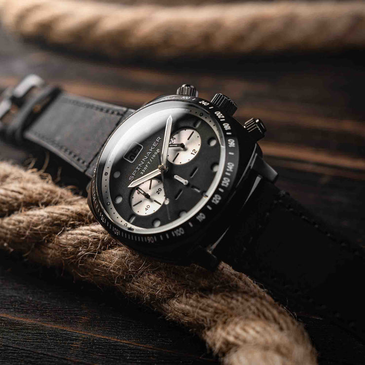 Spinnaker Hull Chronograph All Black - Watches.com - SP - 5068 - 08