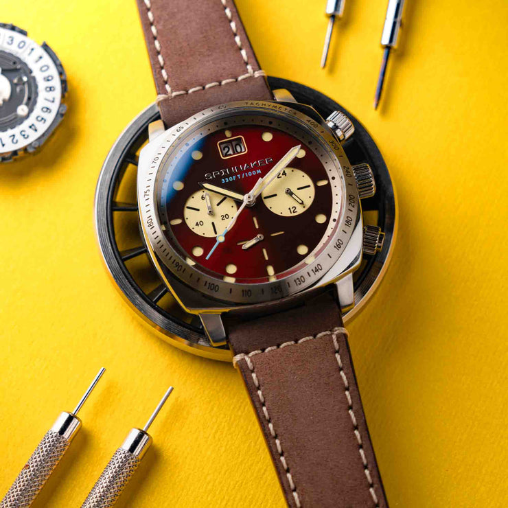 Spinnaker Hull Chronograph Burnt Maroon - Watches.com - SP - 5068 - 05