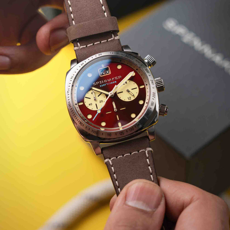 Spinnaker Hull Chronograph Burnt Maroon - Watches.com - SP - 5068 - 05