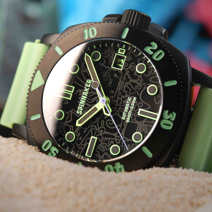 Spinnaker Hull Diver Automatic Spongebob SquarePants Green Squidward Limited Edition - Watches.com - SP - 5147 - 03