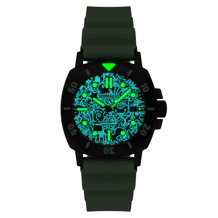 Spinnaker Hull Diver Automatic Spongebob SquarePants Green Squidward Limited Edition - Watches.com - SP - 5147 - 03