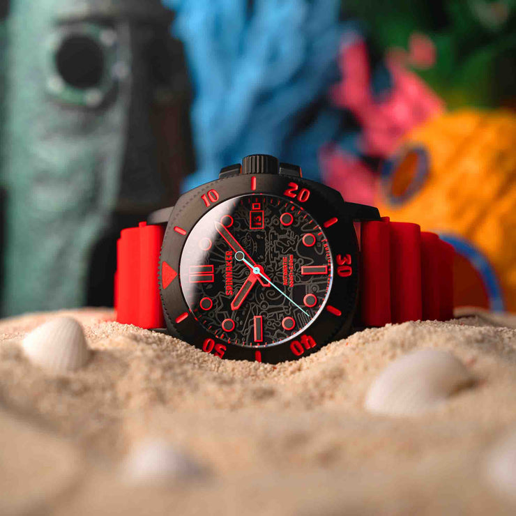 Spinnaker Hull Diver Automatic Spongebob SquarePants Red Mr. Krabs Limited Edition - Watches.com - SP - 5147 - 04