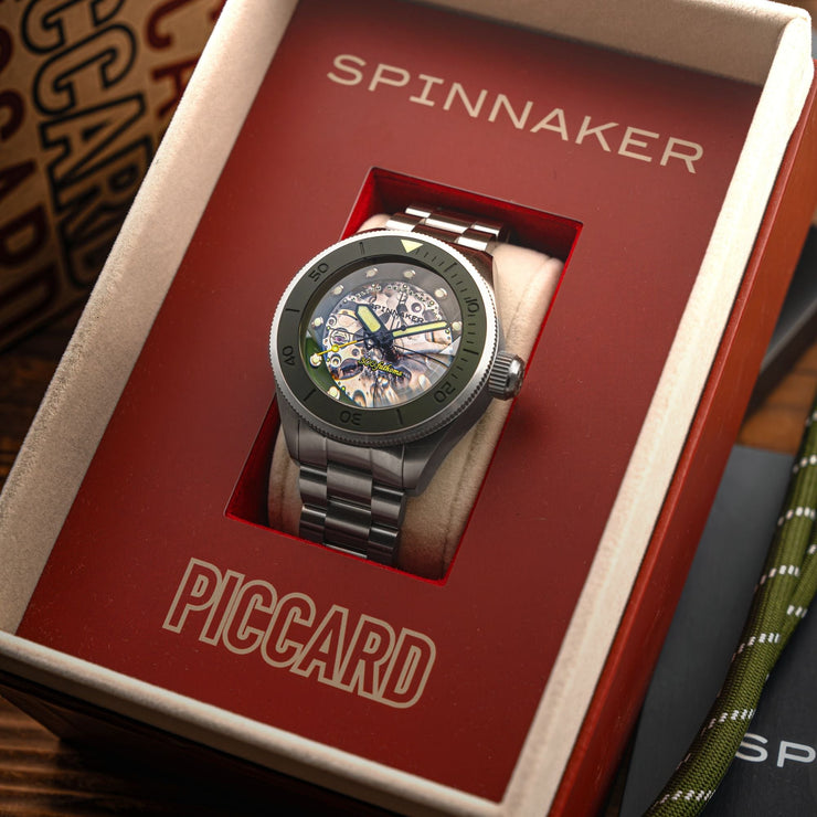 Spinnaker Piccard Skeleton Automatic Mist Green - Watches.com - SP - 5135 - 22