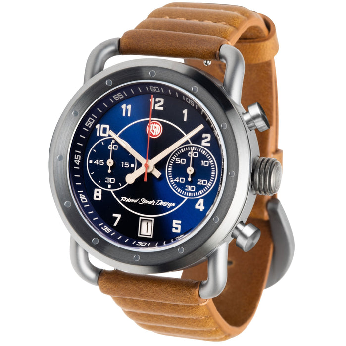 Szanto Icon Roland Sands Signature Chronograph Blue Tan angled shot picture