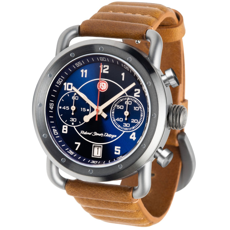 Szanto Icon Roland Sands Signature Chronograph Blue Tan - Watches.com - IC - RS - 2253