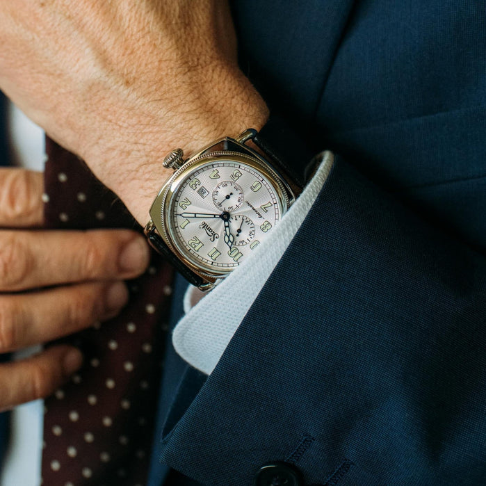 Szanto Officer's Coin Cushion Automatic All Silver angled shot picture