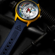 The Electricianz Cable Z 45mm Yellow Blue Rubber - Watches.com - ZZ - A1A/02 - CRB