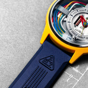 The Electricianz Cable Z 45mm Yellow Blue Rubber - Watches.com - ZZ - A1A/02 - CRB