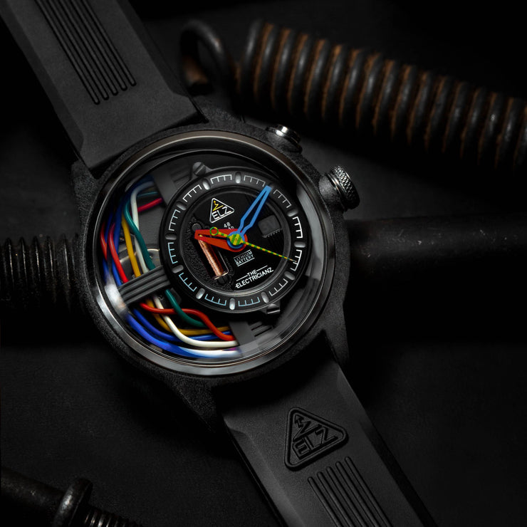 The Electricianz Carbon Z 42mm Black Rubber - Watches.com - ZZ - A1A/05 - CRD