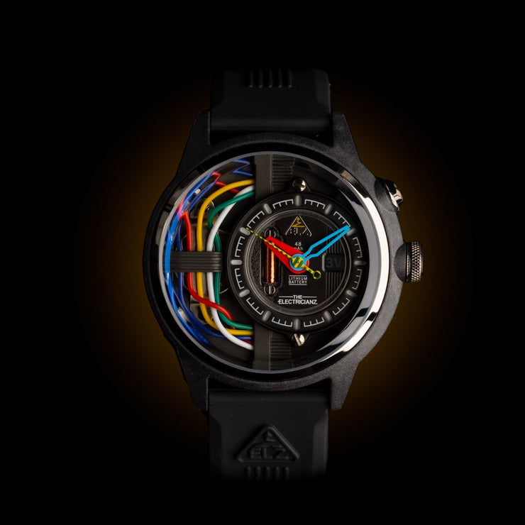 The Electricianz Carbon Z 45mm Black Rubber - Watches.com - ZZ - A1A/03 - CRD