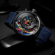 The Electricianz Carbon Z Black 45mm Blue Rubber - Watches.com - ZZ - A1A/03 - CRB