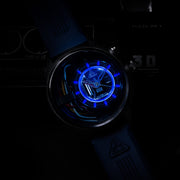 The Electricianz Carbon Z Black 45mm Blue Rubber - Watches.com - ZZ - A1A/03 - CRB