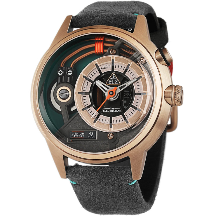 The Electricianz Cazino 45mm Rose Gold Green - Watches.com - ZZ - A3C/04 - CLG