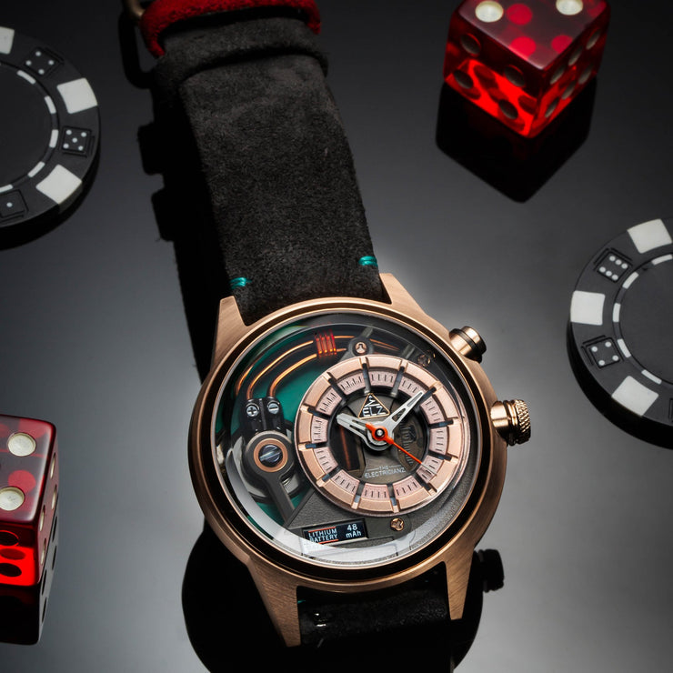 The Electricianz Cazino 45mm Rose Gold Green - Watches.com - ZZ - A3C/04 - CLG