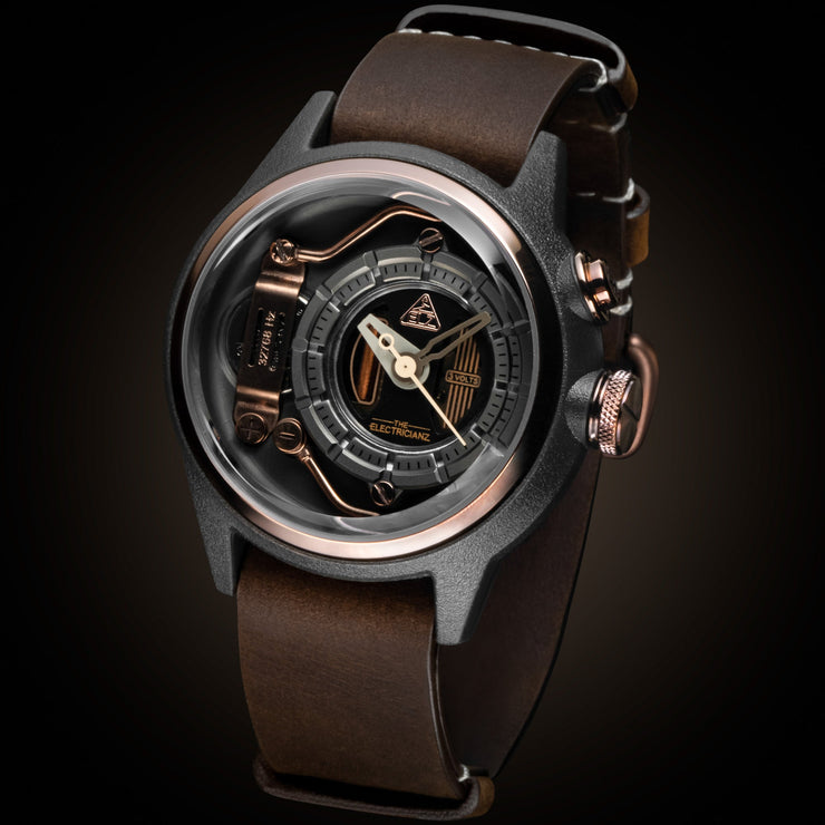 The Electricianz Mokaz 42mm Brown Leather - Watches.com - ZZ - A1C/05 - NLC