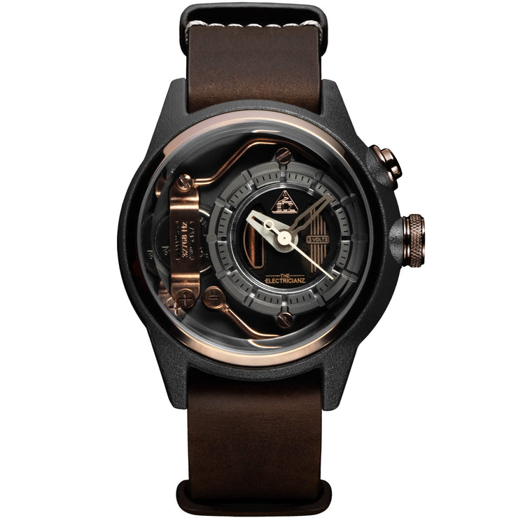 The Electricianz Mokaz 42mm Brown Leather - Watches.com - ZZ - A1C/05 - NLC