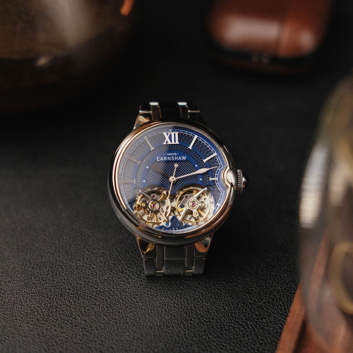 Thomas Earnshaw Barallier Double Barrel Automatic Blue angled shot picture