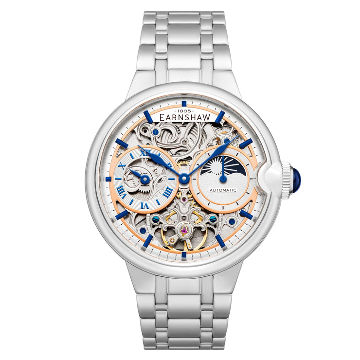 Thomas Earnshaw Barallier Sun Moon Dual Time Automatic Skeleton Regiment White - Watches.com - ES - 8242 - 77