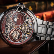 Thomas Earnshaw Barallier Sun Moon Dual Time Automatic Skeleton Sunburst Red - Watches.com - ES - 8242 - 88