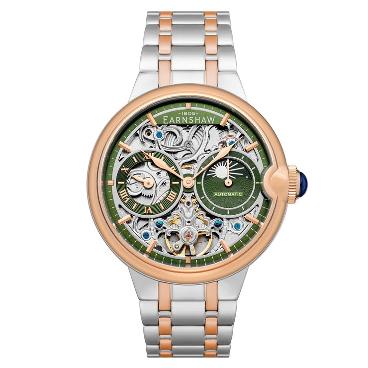 Thomas Earnshaw Barallier Sun Moon Dual Time Automatic Skeleton Two Tone Mint Green - Watches.com - ES - 8242 - 99