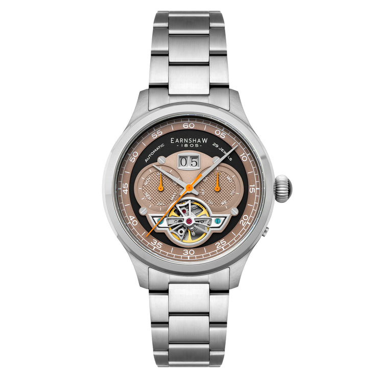 Thomas Earnshaw Baron Grand Date Calendar Open Heart Automatic Ghost Grey - Watches.com - ES - 8187 - 55