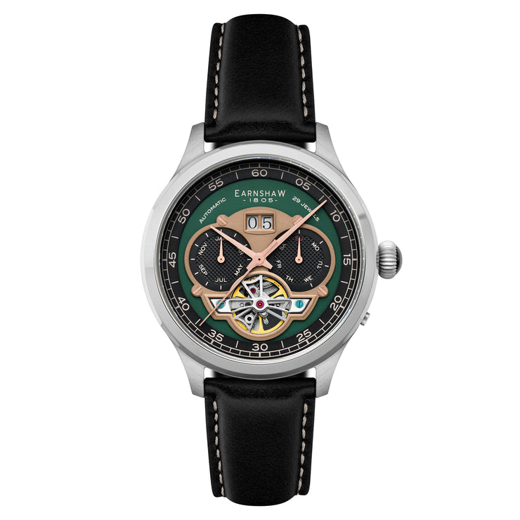 Thomas Earnshaw Baron Grand Date Calendar Open Heart Automatic Vintage Green - Watches.com - ES - 8187 - 07