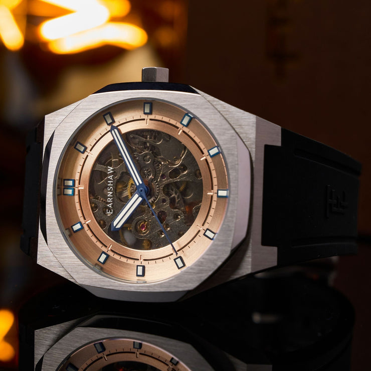 Thomas Earnshaw Discovery Drake Skeleton Automatic Champagne Silver - Watches.com - ES - 8295 - 01