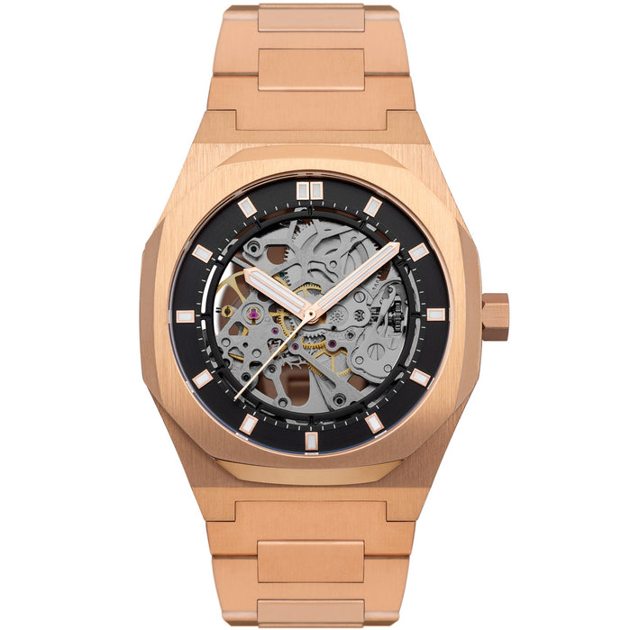 Thomas Earnshaw Drake Skeleton Automatic Black Rose Gold angled shot picture