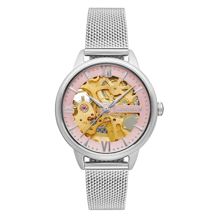 Thomas Earnshaw Ladies Anning Skeleton Automatic 3 Hands Warm Pink - Watches.com - ES - 8150 - 22