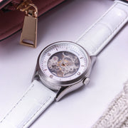 Thomas Earnshaw Ladies Isabella Skeleton Automatic 3 Hands Mother Of Pearl White - Watches.com - ES - 8236 - 01