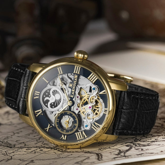 Thomas Earnshaw Longitude Automatic Black Gold angled shot picture