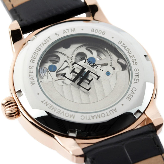 Thomas Earnshaw Longitude Automatic Black Rose Gold angled shot picture