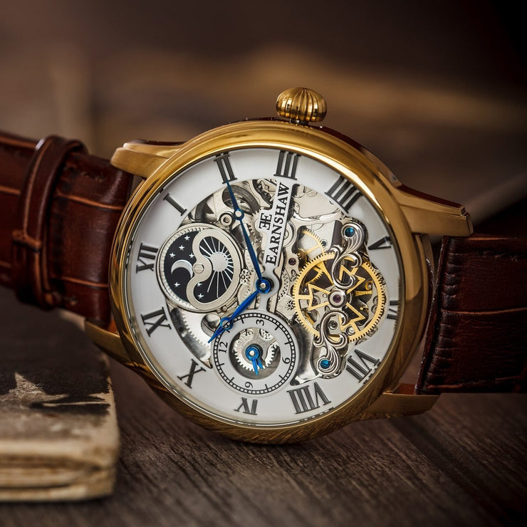 Thomas Earnshaw Longitude Automatic Gold Brown White - Watches.com - ES - 8006 - 02