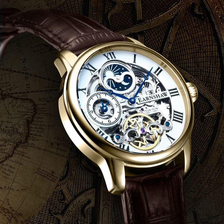 Thomas Earnshaw Longitude Automatic Gold Brown White - Watches.com - ES - 8006 - 02