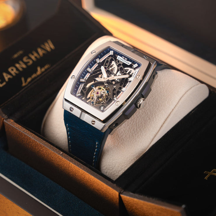 Thomas Earnshaw Motion Invincible Tourbillon Tonneau Limited Edition Regent Blue - Watches.com - ES - 8281 - 02