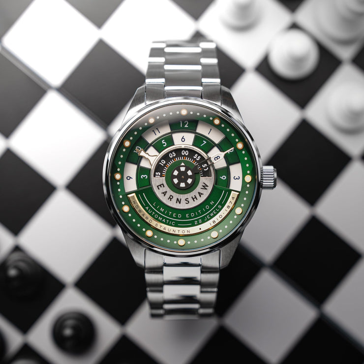 Thomas Earnshaw Staunton Chess Set Automatic Limited Edition Castling Green - Watches.com - ES - 8282 - 88