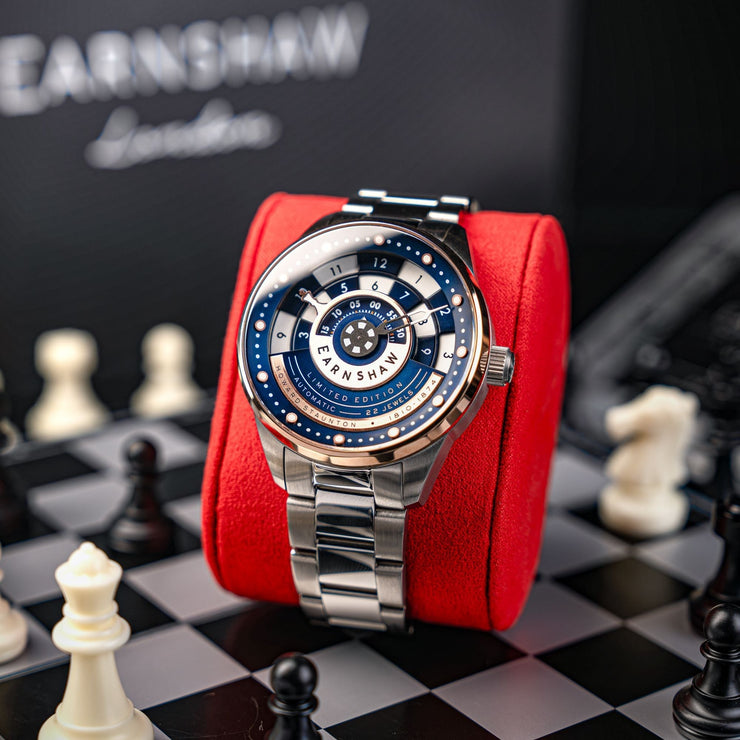 Thomas Earnshaw Staunton Chess Set Automatic Limited Edition Checkmate Blue - Watches.com - ES - 8282 - AA