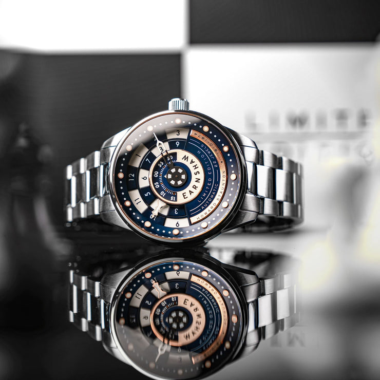 Thomas Earnshaw Staunton Chess Set Automatic Limited Edition Checkmate Blue - Watches.com - ES - 8282 - AA