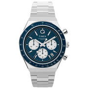 Timex 1970's Q Chronograph 40mm Blue SS - Watches.com - TW2W51600VQ